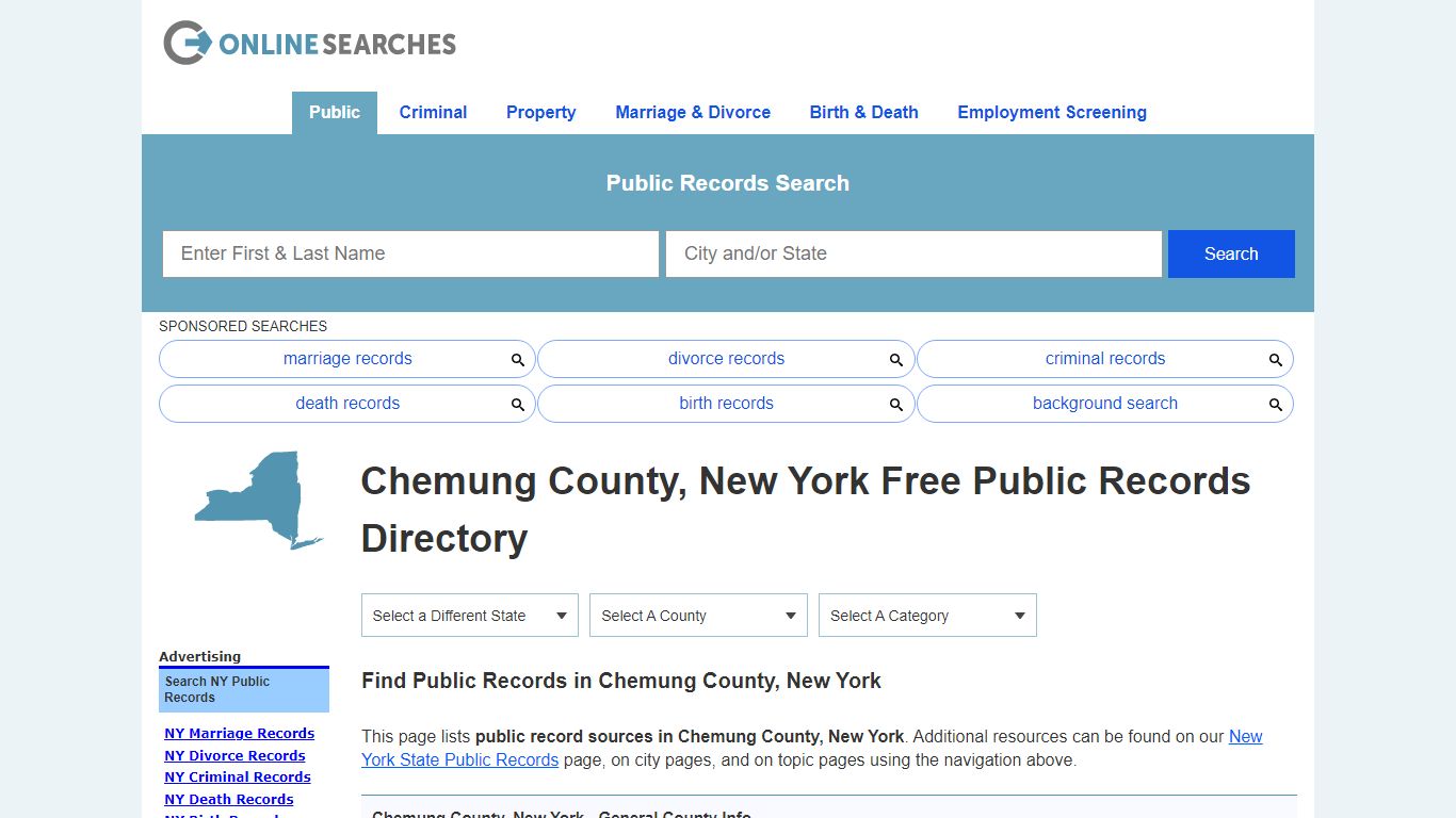 Chemung County, New York Public Records Directory