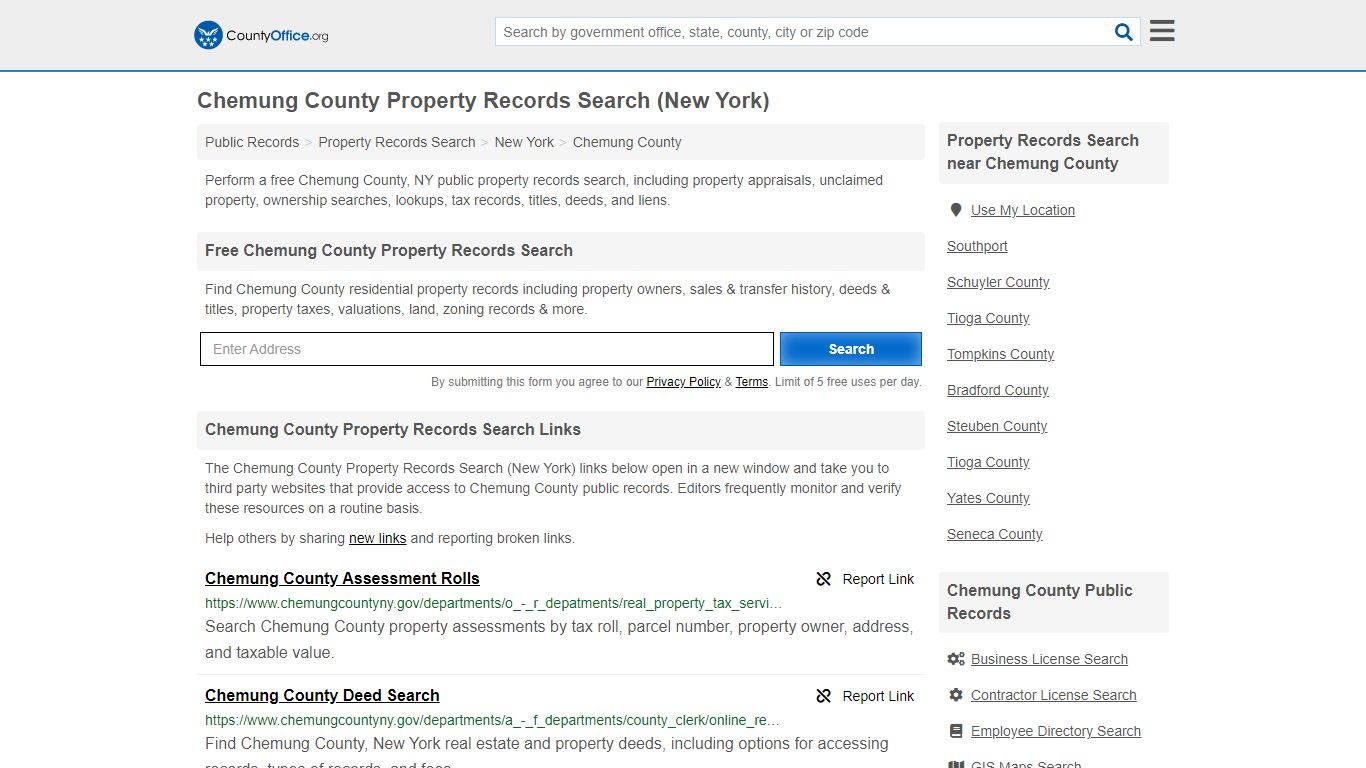 Chemung County Property Records Search ... - County Office